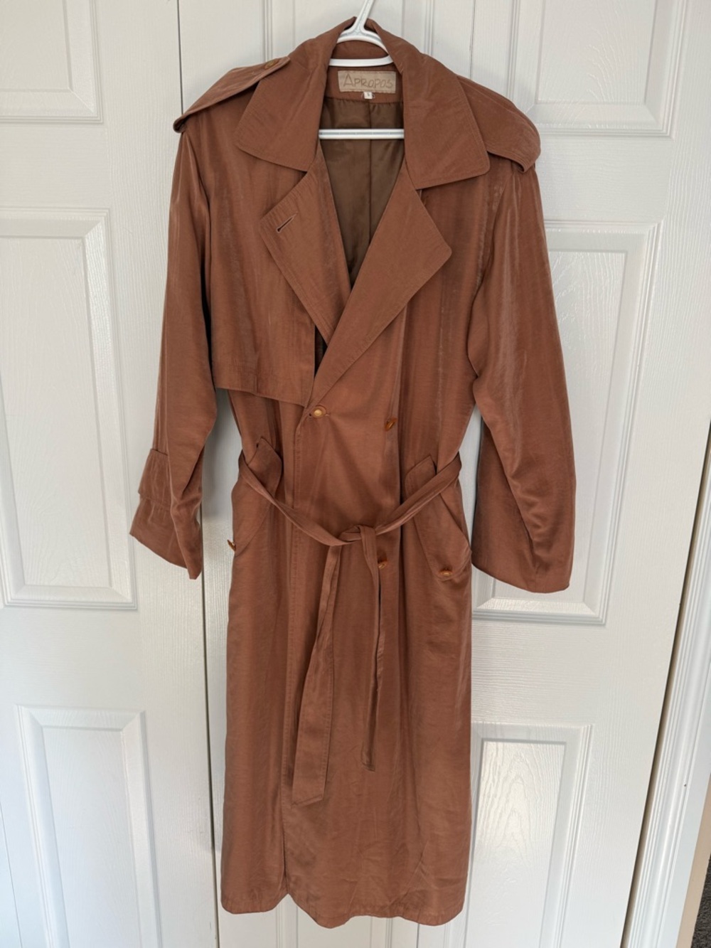 Vintage Brown Trench Coat with Belt
